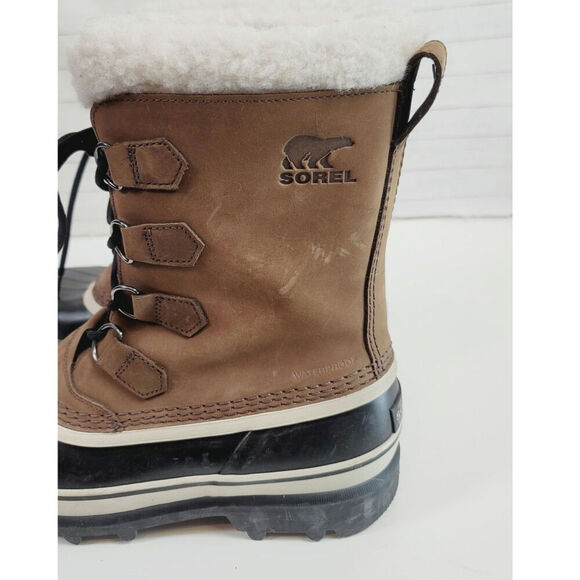 SOREL 1964 Pac Nylon Waterproof Snow Boots in Tabacco Black, sz 8.5 main image 7